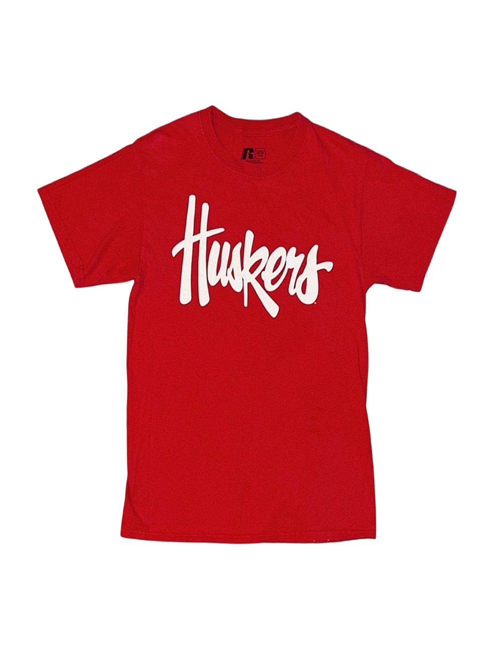 RUSSELL Men's Huskers Red Short Sleeve Shirt Small